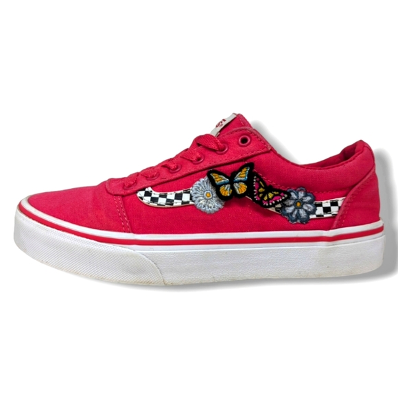 Vans Other - Vans | Old Skool Ward Pink Canvas Butterfly Skate Sneakers Girl's Size 3